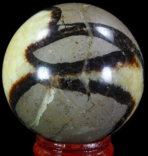 Polished Septarian Sphere - Madagascar #67825